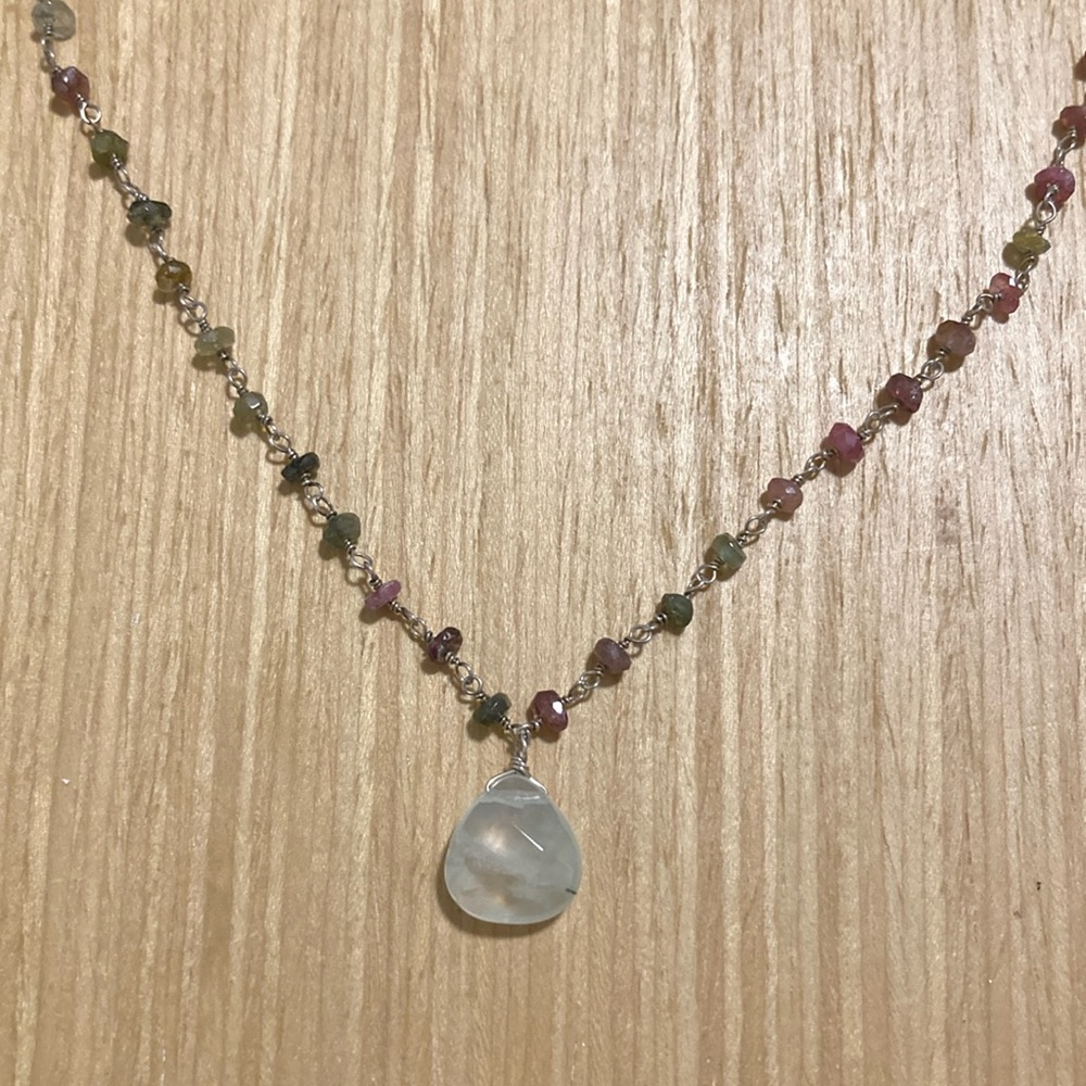 Tourmaline and sterling silver necklace